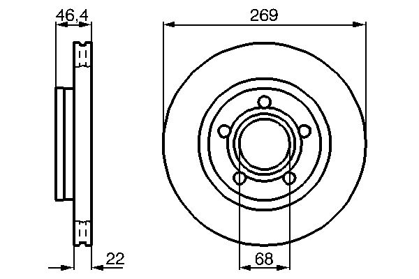 BOSCH Hátsó féktárcsa 0986478574_BOSCH