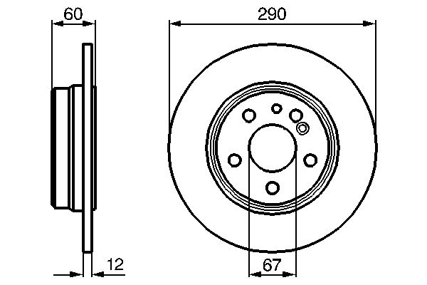 BOSCH Hátsó féktárcsa 0986478607_BOSCH