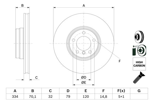 BOSCH Első féktárcsa 0986478623_BOSCH