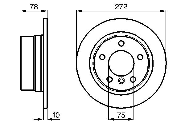 BOSCH Hátsó féktárcsa 0986478641_BOSCH