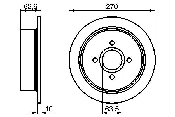 BOSCH Hátsó féktárcsa 0986478672_BOSCH