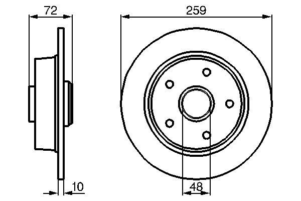 BOSCH Hátsó féktárcsa 0986478700_BOSCH