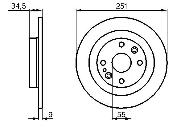 BOSCH Hátsó féktárcsa 0986478701_BOSCH