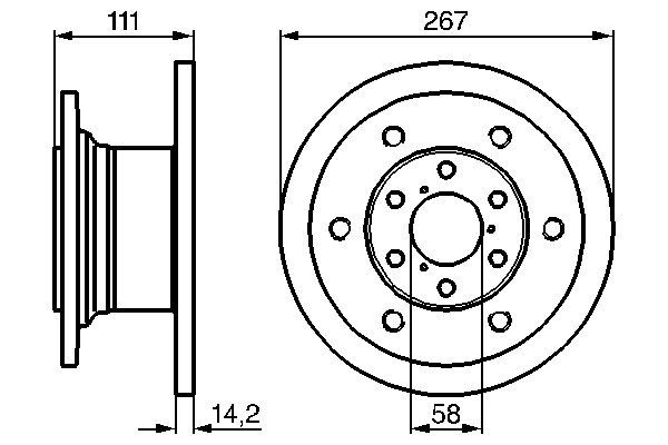 BOSCH Első féktárcsa 0986478742_BOSCH