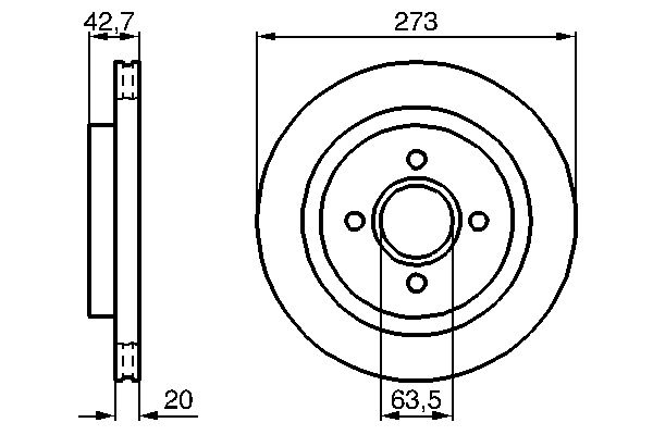 BOSCH Hátsó féktárcsa 0986478816_BOSCH