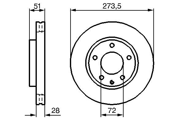 BOSCH Első féktárcsa 0986479016_BOSCH