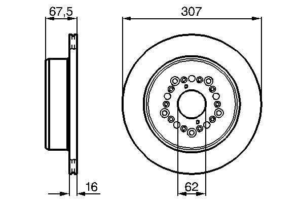 BOSCH Hátsó féktárcsa 0986479023_BOSCH