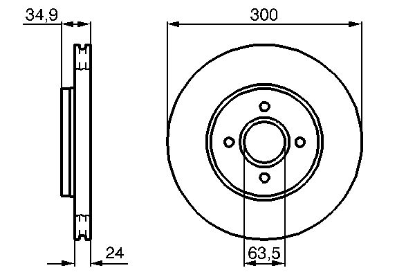 BOSCH Első féktárcsa 0986479048_BOSCH