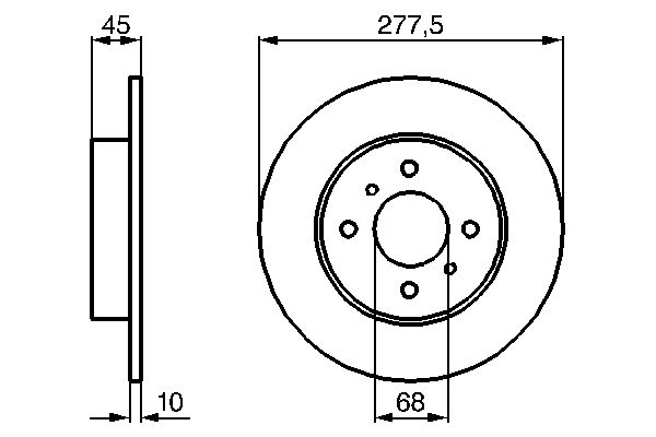 BOSCH Hátsó féktárcsa 0986479105_BOSCH