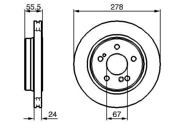 BOSCH Hátsó féktárcsa 0986479133_BOSCH