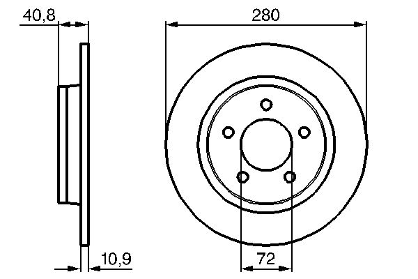 BOSCH Hátsó féktárcsa 0986479181_BOSCH