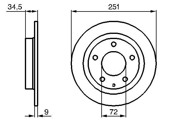 BOSCH Hátsó féktárcsa 0986479208_BOSCH