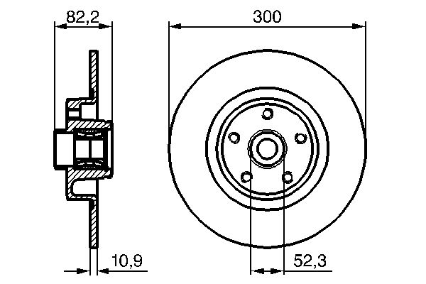 BOSCH Hátsó féktárcsa 0986479280_BOSCH