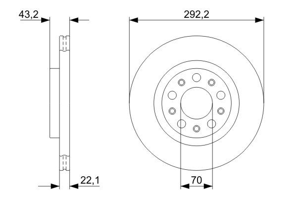 BOSCH Hátsó féktárcsa 0986479327_BOSCH