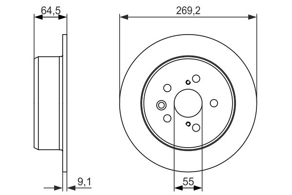 BOSCH Hátsó féktárcsa 0986479336_BOSCH