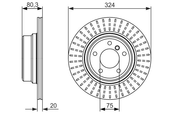 BOSCH Hátsó féktárcsa 0986479350_BOSCH