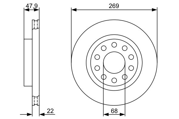 BOSCH Hátsó féktárcsa 0986479366_BOSCH