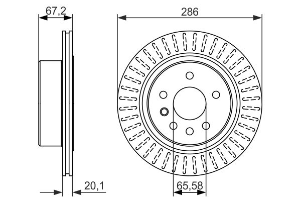 BOSCH Hátsó féktárcsa 0986479394_BOSCH