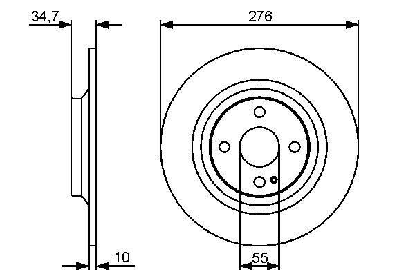 BOSCH Hátsó féktárcsa 0986479473_BOSCH