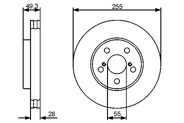 BOSCH Első féktárcsa 0986479490_BOSCH