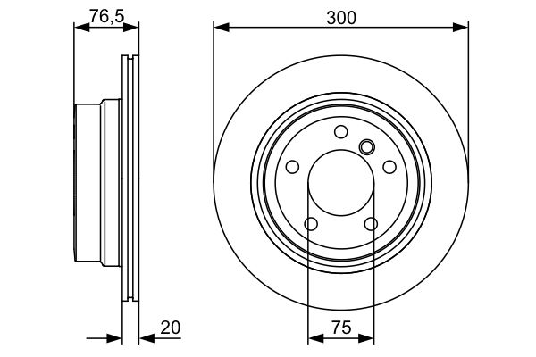 BOSCH Hátsó féktárcsa 0986479496_BOSCH