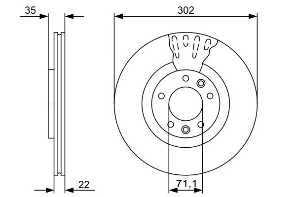 BOSCH Hátsó féktárcsa 0986479500_BOSCH