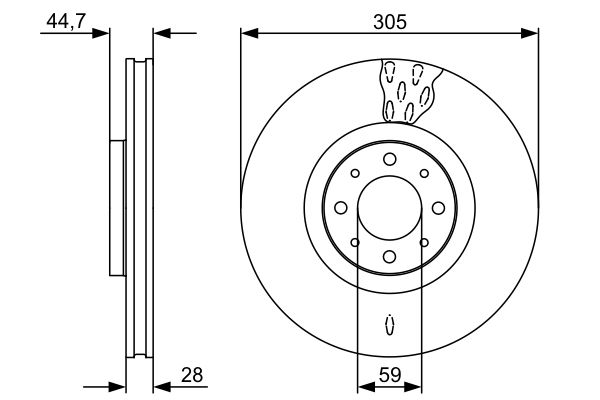 BOSCH Első féktárcsa 0986479530_BOSCH