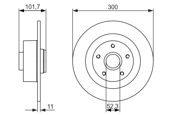 BOSCH Féktárcsa+kerékagycsapágy 0986479573_BOSCH