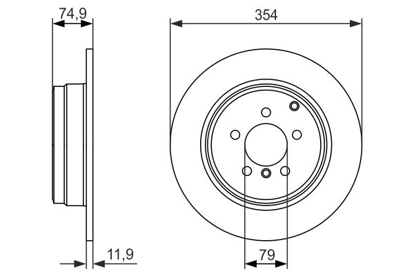 BOSCH Hátsó féktárcsa 0986479612_BOSCH