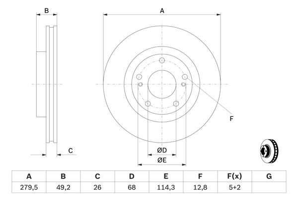 BOSCH Első féktárcsa 0986479678_BOSCH