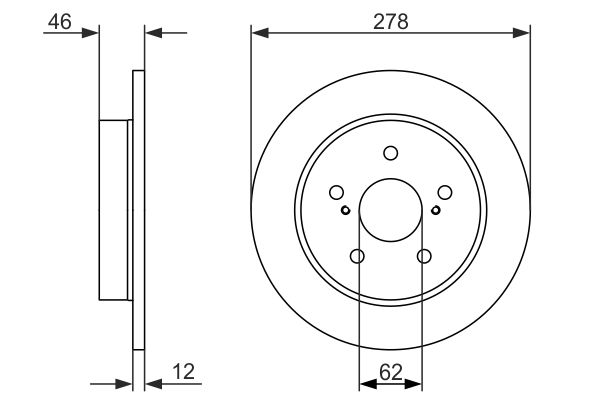 BOSCH Hátsó féktárcsa 0986479752_BOSCH