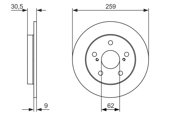 BOSCH Hátsó féktárcsa 0986479765_BOSCH