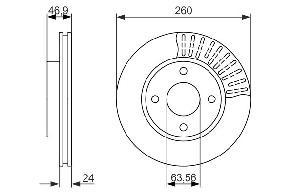 BOSCH Első féktárcsa 0986479837_BOSCH