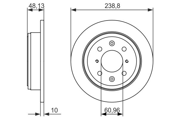 BOSCH Hátsó féktárcsa 0986479860_BOSCH