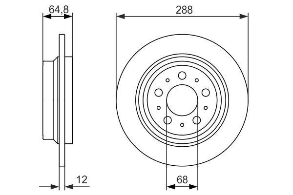 BOSCH Hátsó féktárcsa 0986479873_BOSCH