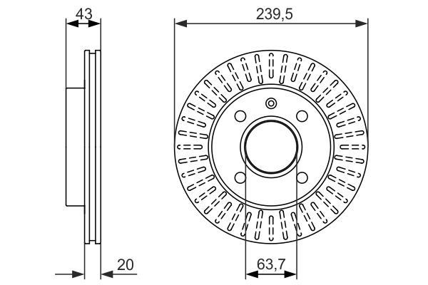 BOSCH Első féktárcsa 0986479874_BOSCH