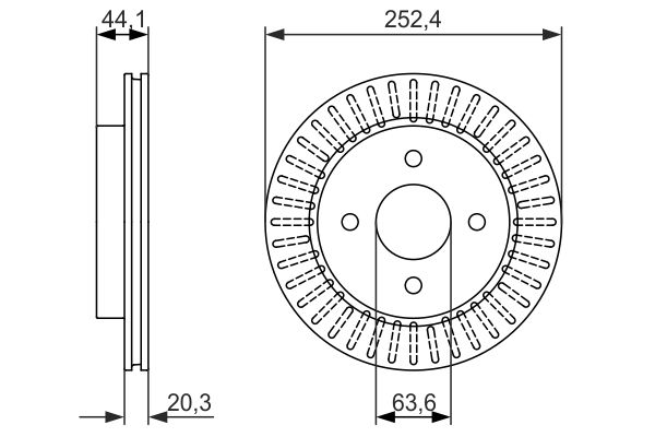 BOSCH Hátsó féktárcsa 0986479887_BOSCH