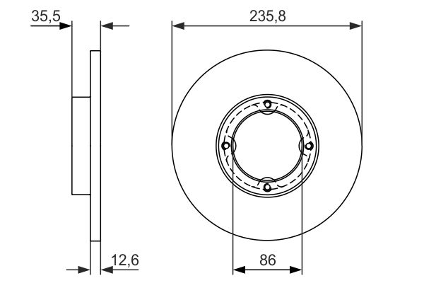 BOSCH Első féktárcsa 0986479898_BOSCH