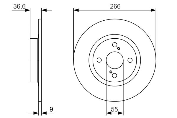 BOSCH Hátsó féktárcsa 0986479977_BOSCH