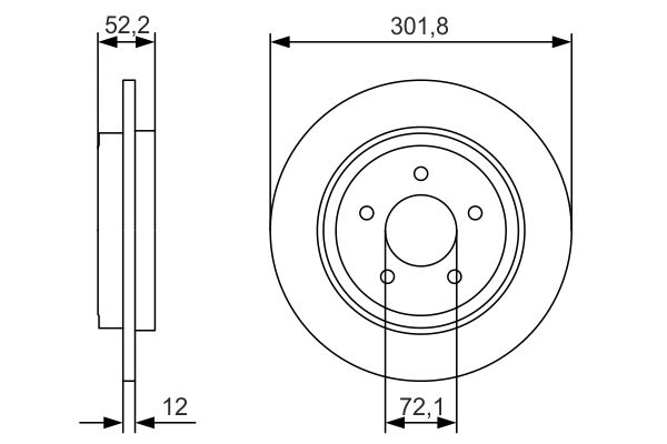 BOSCH Hátsó féktárcsa 0986479A53_BOSCH