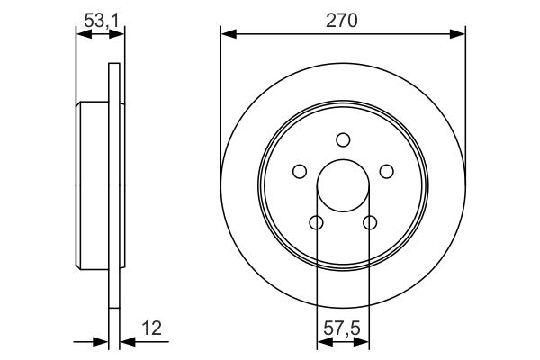 BOSCH Hátsó féktárcsa 0986479B08_BOSCH