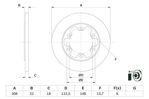 BOSCH Féktárcsa, mind 0986479D43_BOSCH