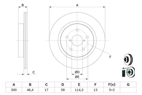 BOSCH Féktárcsa, mind 0986479D64_BOSCH