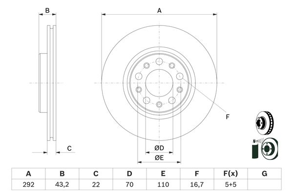 BOSCH Féktárcsa, mind 0986479D99_BOSCH