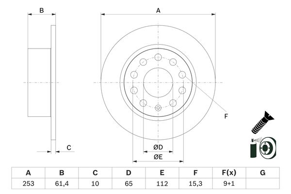 BOSCH Féktárcsa, mind 0986479E00_BOSCH