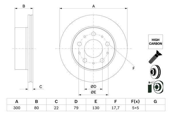 BOSCH Féktárcsa, mind 0986479E02_BOSCH