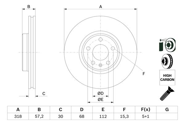 BOSCH Első féktárcsa 0986479E49_BOSCH