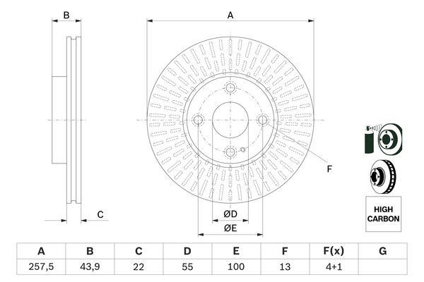 BOSCH Féktárcsa, mind 0986479E56_BOSCH