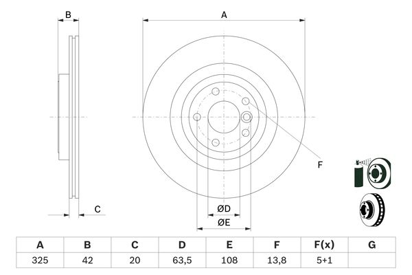 BOSCH Féktárcsa, mind 0986479E61_BOSCH