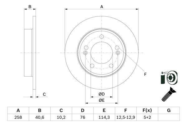 BOSCH Hátsó féktárcsa 0986479E68_BOSCH